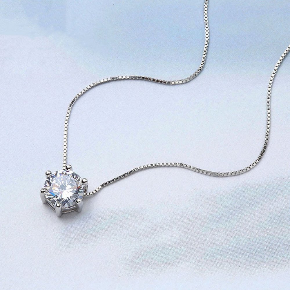[Set of 3] 925 Sterling Silver Solitaire Diamond - Picture 2 of 8
